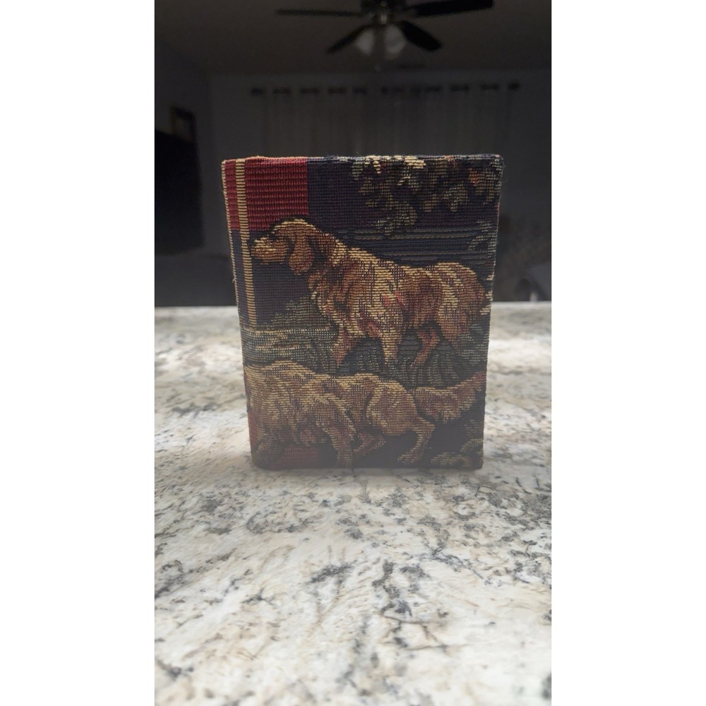 Vintage Tapestry Dog Photo Album Golden Retriever